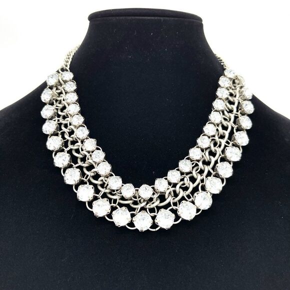 Crystals & Silver-tone Chain Statement Necklace - Picture 5 of 5